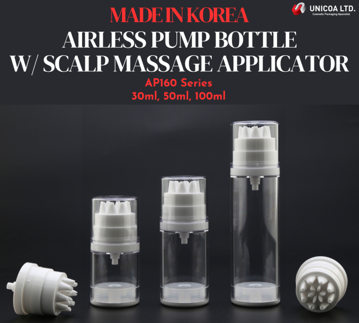 
                                        
                                    
                                    Airless Pump Bottle with Scalp Massage Applicator